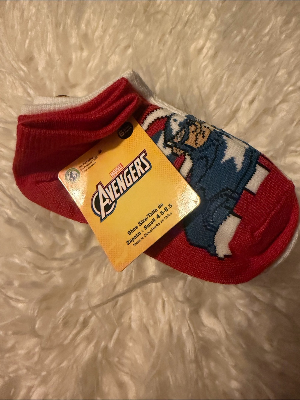 Avengers Captain America Red Low-Cut Socks